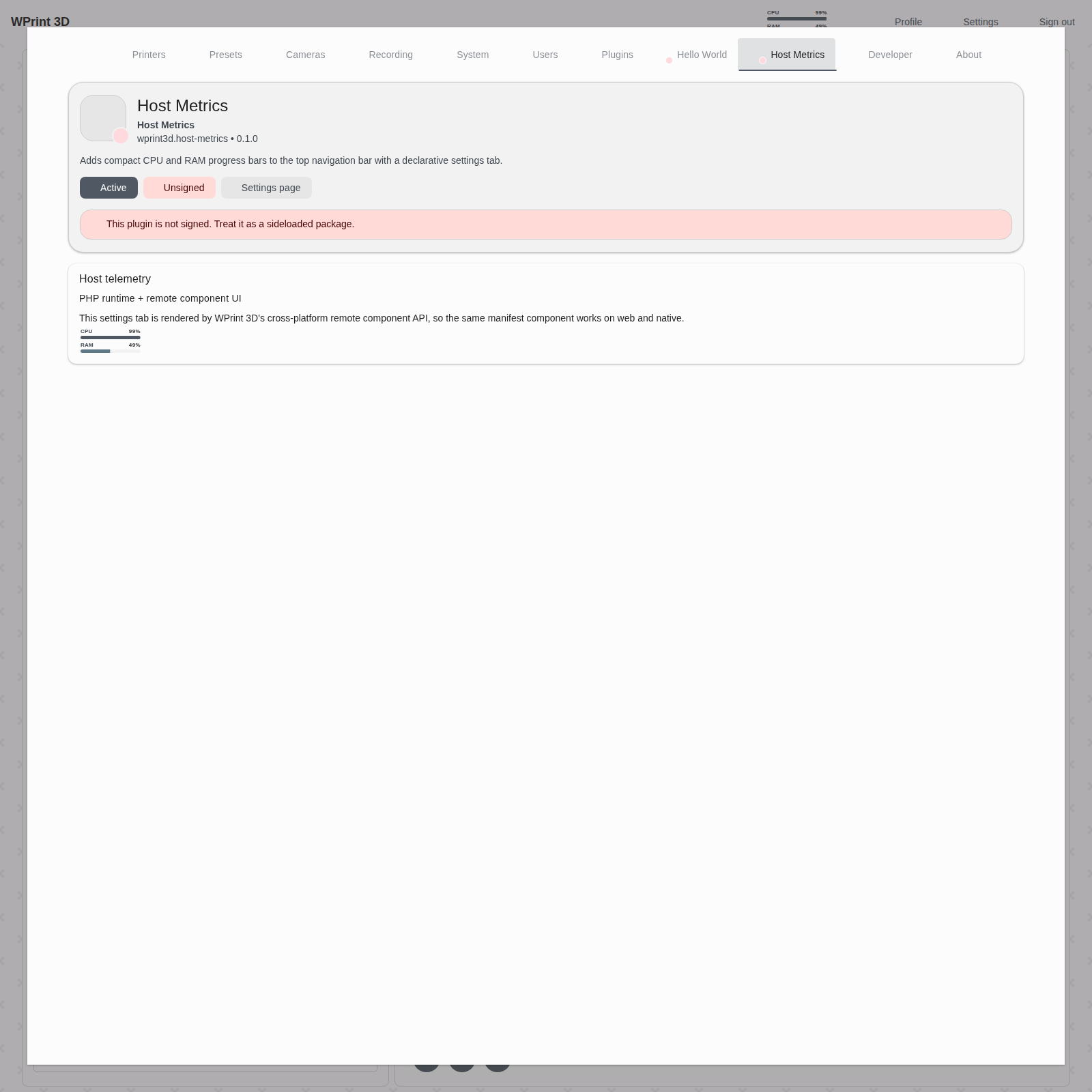PHP declarative settings