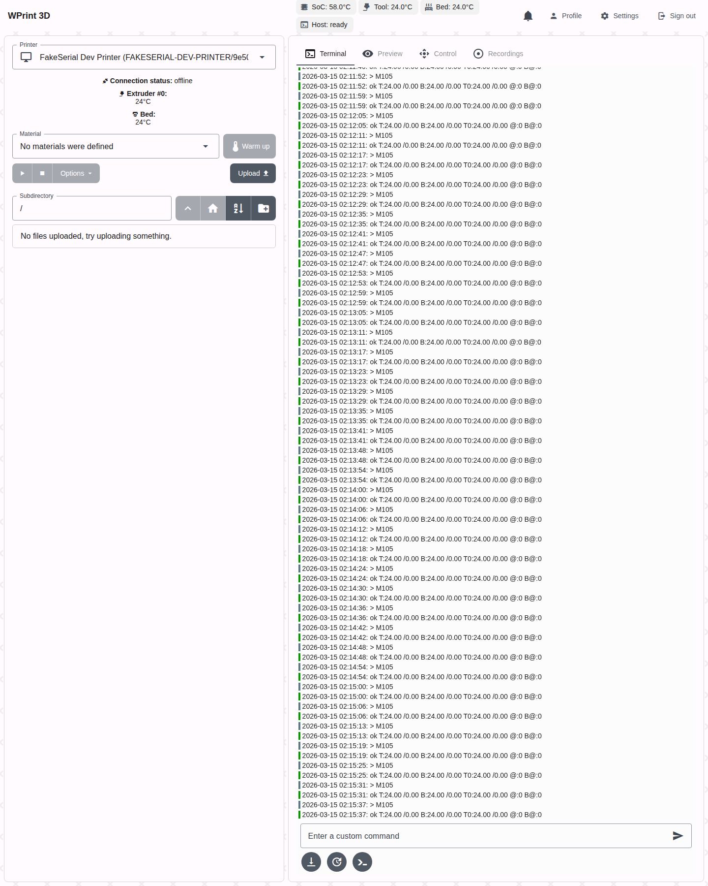 Dashboard after login