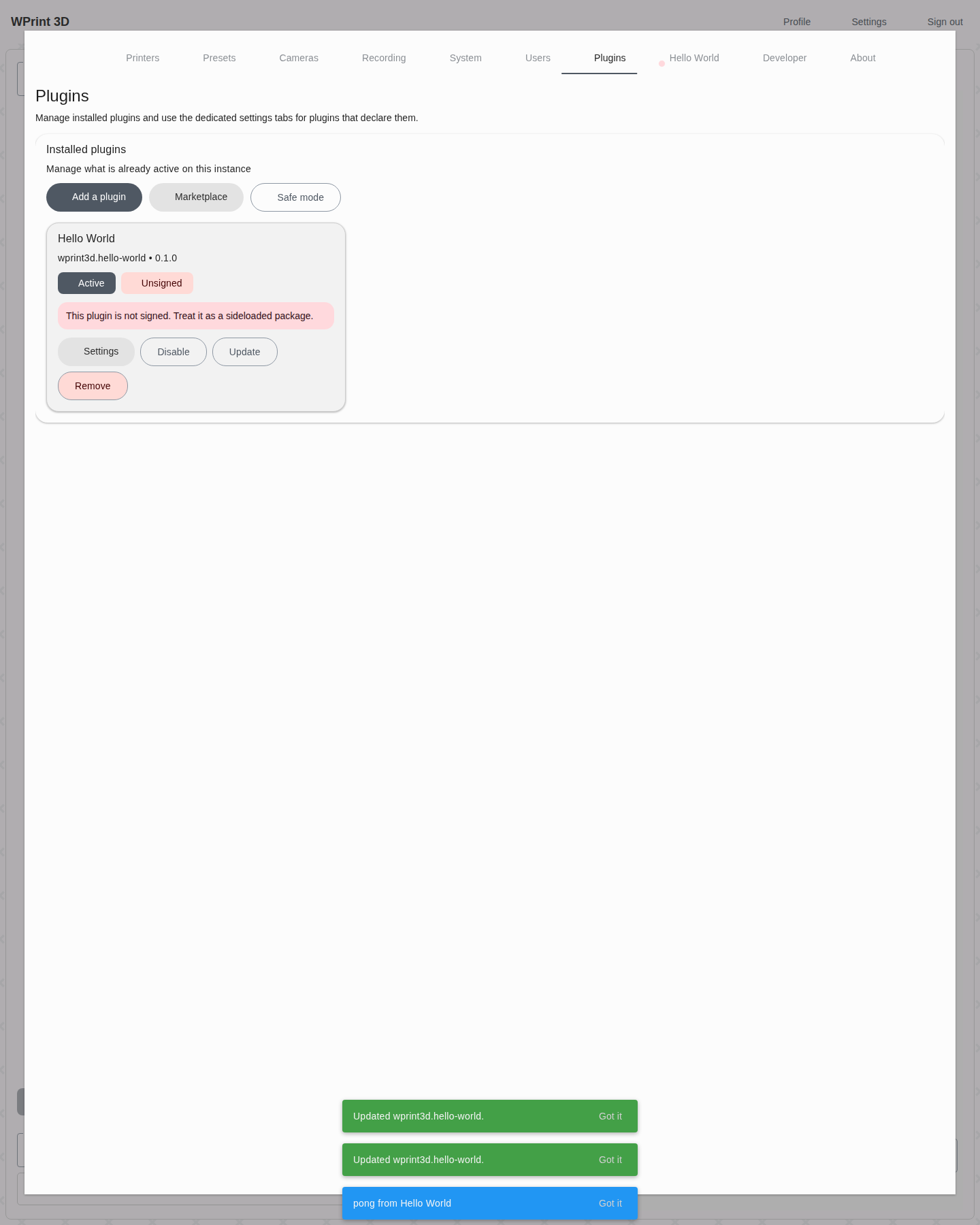 Plugin enabled again
